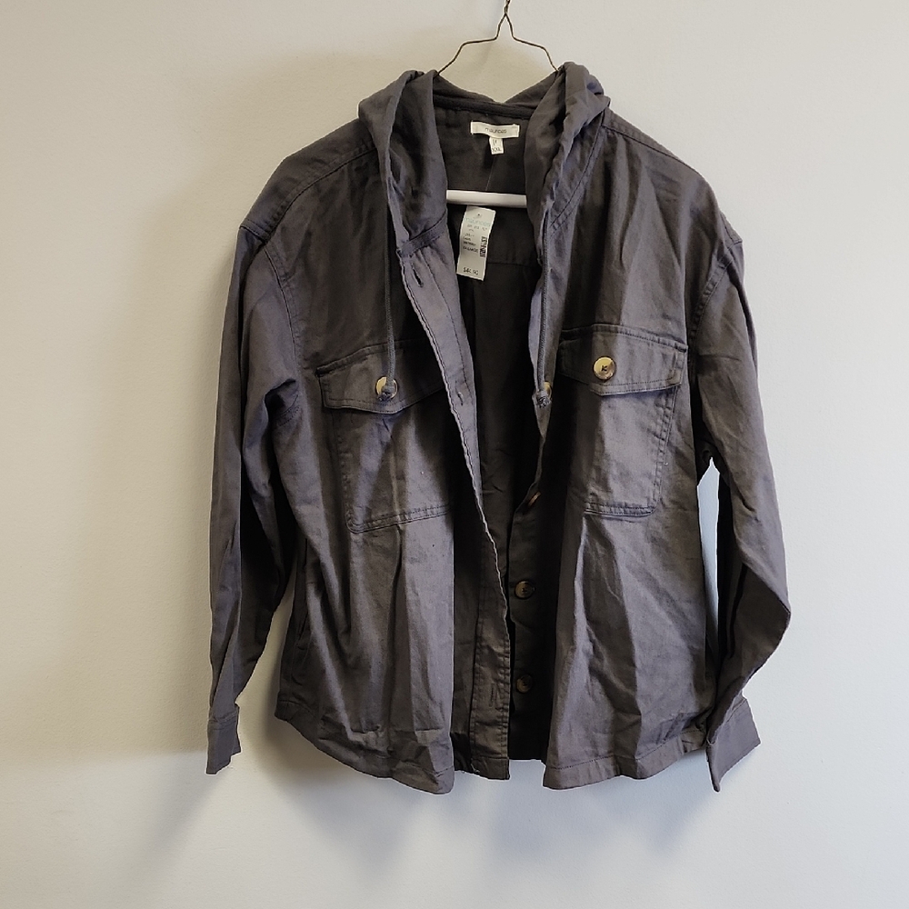 Women's Hooded Utility Jacket in Charcoal